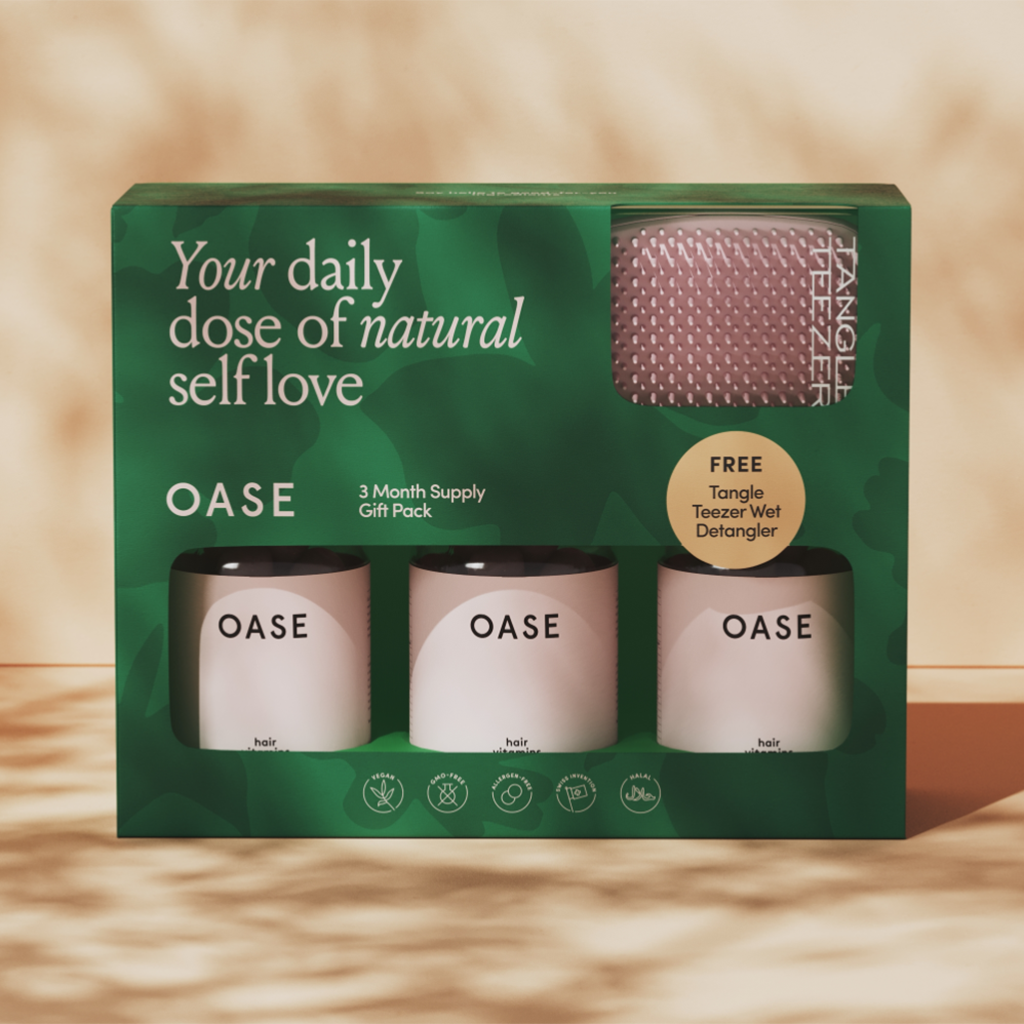 oase hair vitamins 3 month giftpack tangle teezer sfeerfoto front