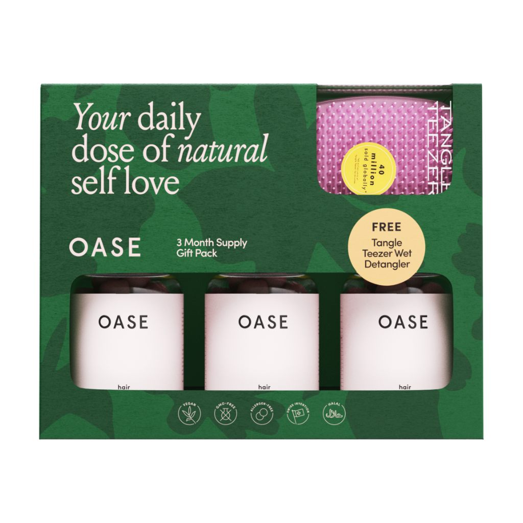 oase hair vitamins 3 month giftpack tangle teezer voorkant